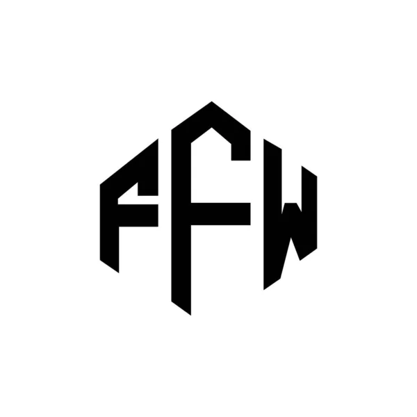 Ffw Lettre Logo Design Avec Forme Polygone Ffw Polygone Forme — Image vectorielle