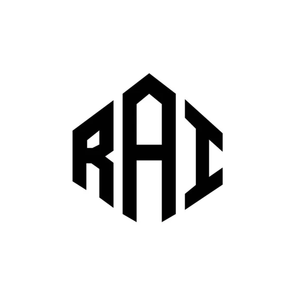 Rai Letter Logo Design Polygon Shape Rai Polygon Cube Shape — Διανυσματικό Αρχείο