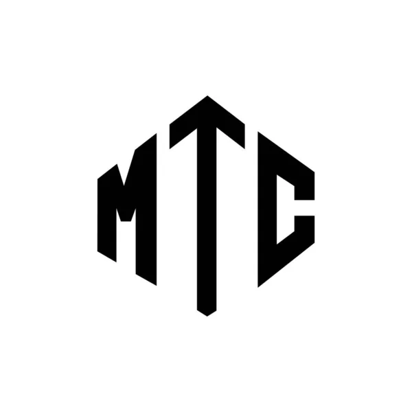 Projekt Logo Listu Mtc Kształcie Wieloboku Projekt Logo Wieloboku Sześcianu — Wektor stockowy