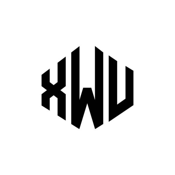 Xwu Letter Logo Design Polygon Shape Xwu Polygon Cube Shape — 스톡 벡터