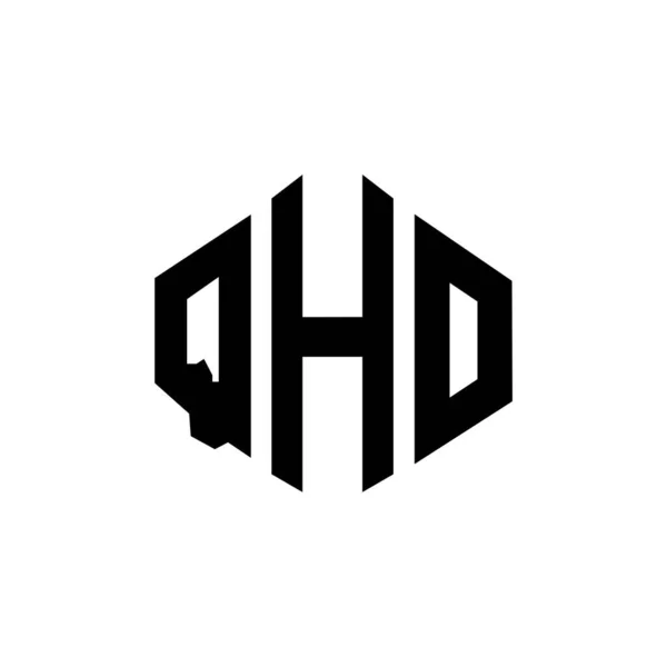 Design Logotipo Carta Qho Com Forma Polígono Qho Polígono Design — Vetor de Stock