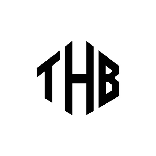 Thb Letter Logo Design Polygon Shape Thb Polygon Cube Shape — Vetor de Stock