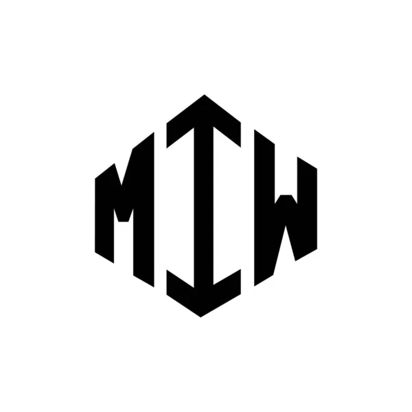 Miw Letter Logo Design Polygon Shape Miw Polygon Cube Shape — Vettoriale Stock