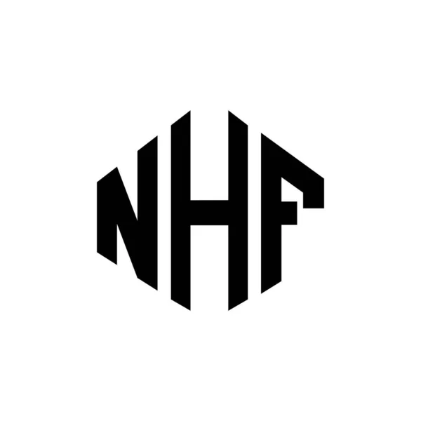 Nhf Letter Logo Design Polygon Shape Nhf Polygon Cube Shape — Stock vektor