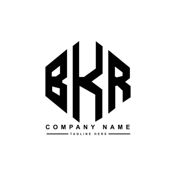 Bkr Letter Logo Design Polygon Shape Bkr Polygon Cube Shape — Stock Vector