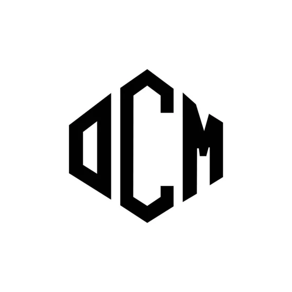 Projekt Logo Litery Ocm Kształcie Wieloboku Projekt Logo Wieloboku Sześcianu — Wektor stockowy