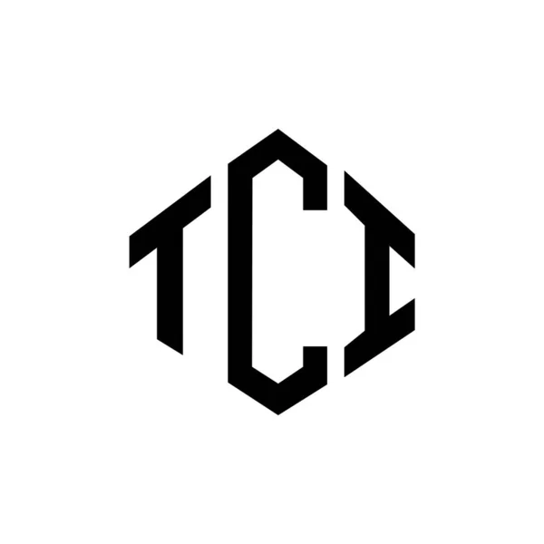 Tci Letter Logo Design Polygon Shape Tci Polygon Cube Shape — Stok Vektör