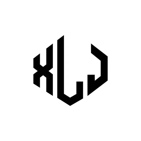 Xlj Letter Logo Design Polygon Shape Xlj Polygon Cube Shape — Stockvektor