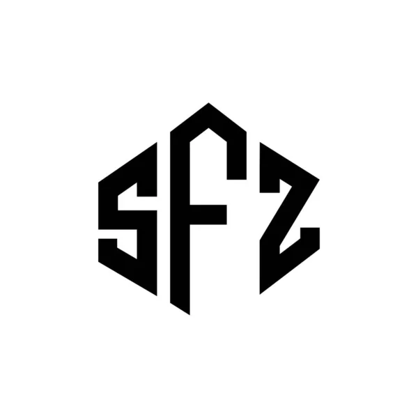 Sfz Letter Logo Design Polygon Shape Sfz Polygon Cube Shape — Vettoriale Stock