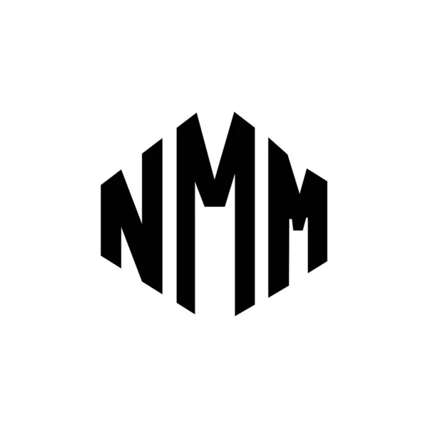 Projekt Logo Litery Nmm Kształcie Wieloboku Nmm Wielokąta Kształt Kostki — Wektor stockowy