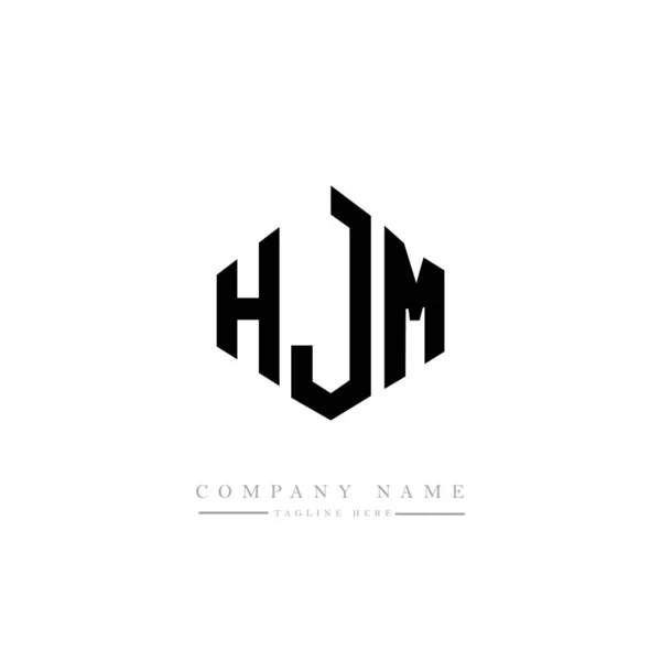 Hjm字母标识设计与多边形 Hjm多边形和立方体的标志设计 Hjm六边形矢量标识模板白色和黑色 Hjm字母表 商业和房地产标志 — 图库矢量图片