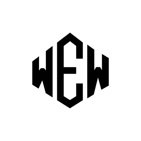 ポリゴン形状のWewレターロゴデザイン Wewポリゴンとキューブ形状のロゴデザイン Wew六角形ベクトルロゴテンプレート白と黒の色 Wewモノグラム ビジネスや不動産のロゴ — ストックベクタ