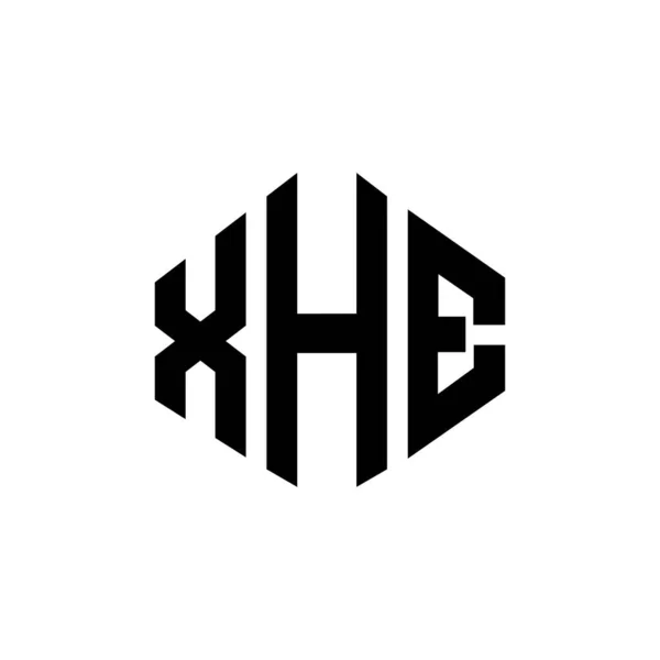 Xhe Bokstav Logotyp Design Med Polygon Form Xhe Polygon Och — Stock vektor