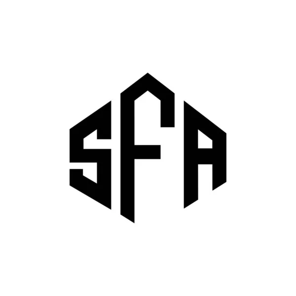 Sfa Letter Logo Design Polygon Shape Sfa Polygon Cube Shape — Vettoriale Stock
