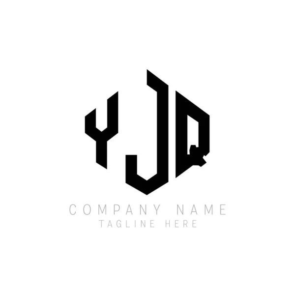 Yjq Letter Logo Design Polygon Shape Yjq Polygon Cube Shape — Stockvector