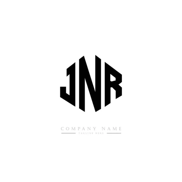 Jnr字母标识设计与多边形 Jnr多边形和立方形标志设计 Jnr六边形矢量标识模板白色和黑色 Jnr字母表 商业和房地产标志 — 图库矢量图片