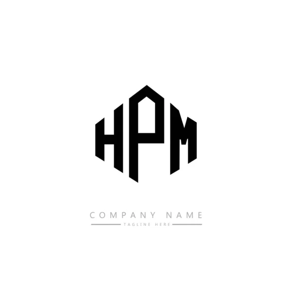 Hpm Letter Logo Design Polygon Shape Hpm Polygon Cube Shape — 图库矢量图片