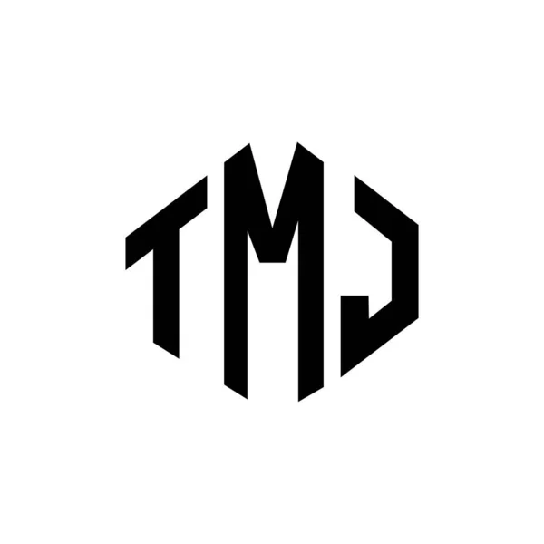 Tmj Letter Logo Design Polygon Shape Tmj Polygon Cube Shape — Vettoriale Stock