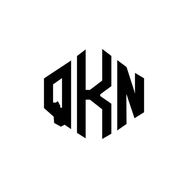 Çokgen Şekilli Qkn Harf Logosu Tasarımı Qkn Çokgen Küp Şeklinde — Stok Vektör