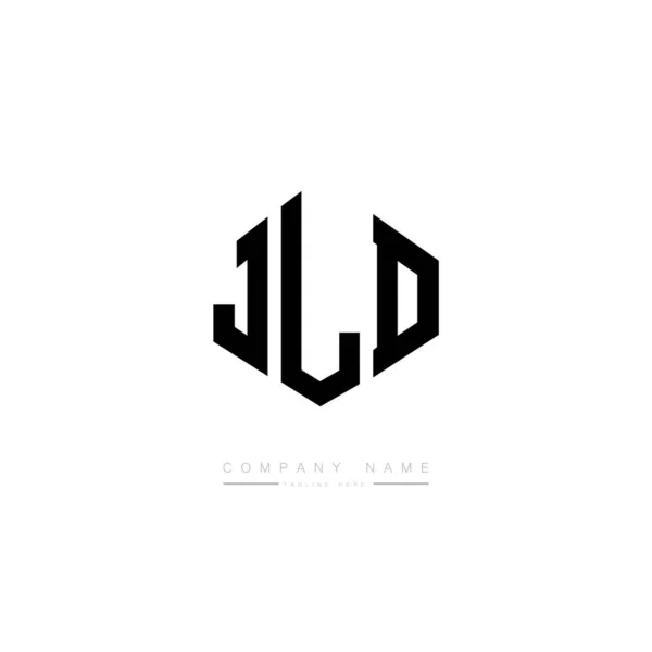 Jld Letter Logo Design Polygon Shape Jld Polygon Cube Shape — Stockový vektor