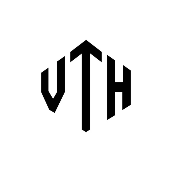 Çokgen Şekilli Vth Harfli Logo Tasarımı Vth Çokgen Küp Şeklindeki — Stok Vektör