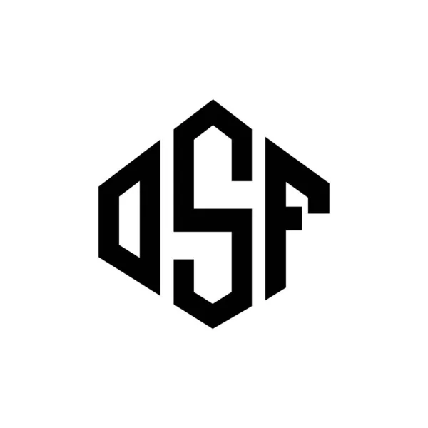 Osf Letter Logo Design Polygon Shape Osf Polygon Cube Shape — Vettoriale Stock