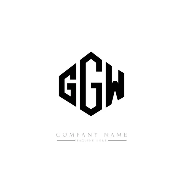Logo Literowe Ggw Kształcie Wieloboju Projekt Logo Kształcie Sześcianu Sześciokąt — Wektor stockowy
