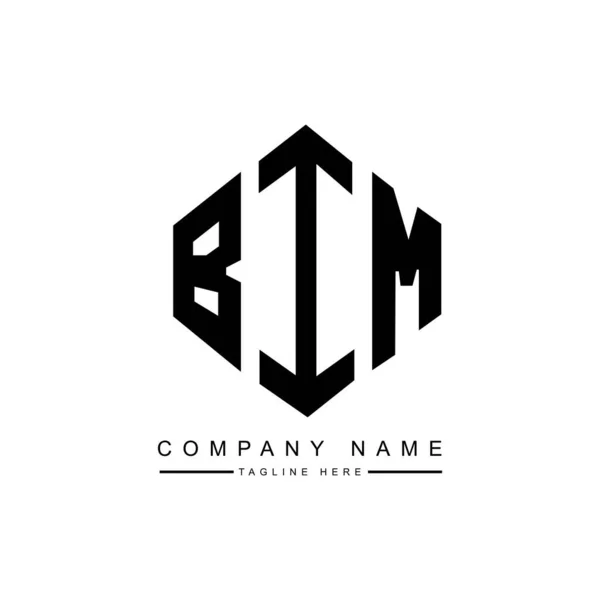 Bim Letter Logo Design Polygon Shape Bim Polygon Cube Shape — Vettoriale Stock