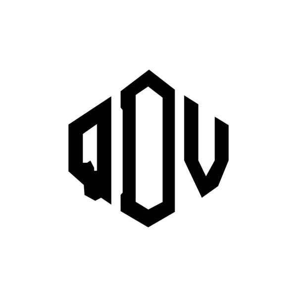 Qdv Letter Logo Design Polygon Shape Qdv Polygon Cube Shape — Stockvektor
