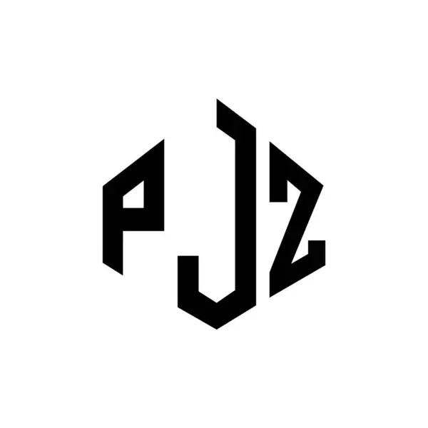 Pjz Letter Logo Design Polygon Shape Pjz Polygon Cube Shape — ストックベクタ