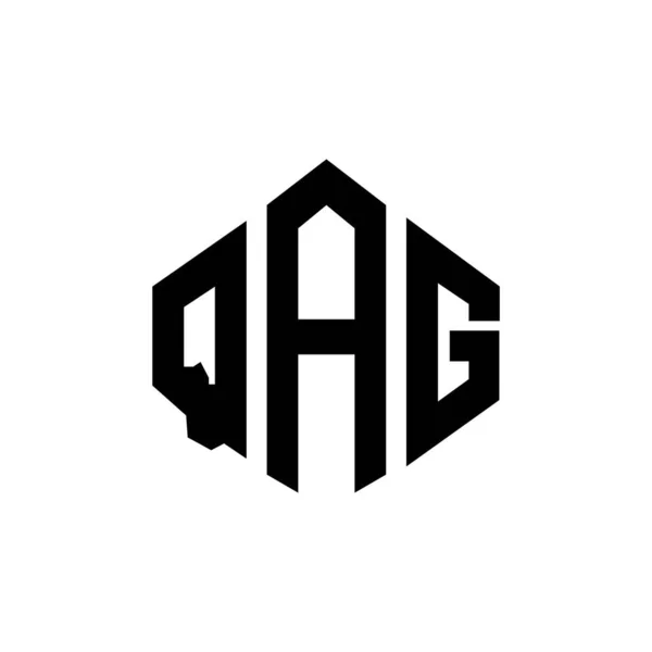 Çokgen Şekilli Qag Harf Logosu Tasarımı Qag Çokgen Küp Şeklinde — Stok Vektör