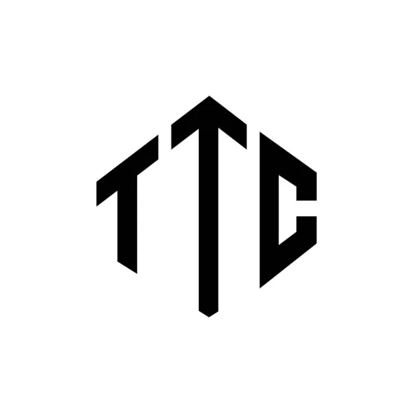 Çokgen Şekilli Ttc Harf Logosu Tasarımı Ttc Çokgen Küp Şeklinde — Stok Vektör