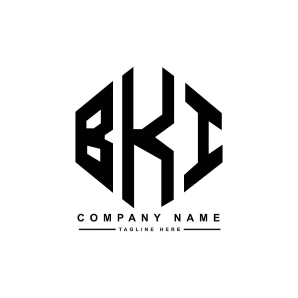 Bki Letter Logo Design Polygon Shape Bki Polygon Cube Shape — Stock Vector