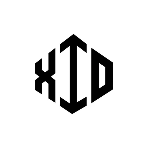 Xio Letter Logo Design Polygon Shape Xio Polygon Cube Shape — Stock Vector