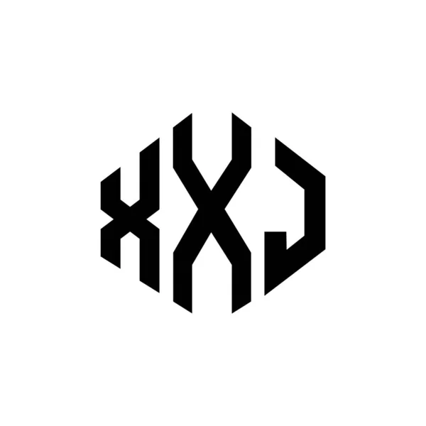 Xxj Letter Logo Design Polygon Shape Xxj Polygon Cube Shape — Stock Vector