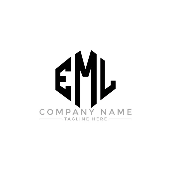Eml Letter Logo Design Polygon Shape Eml Polygon Cube Shape — Stockvector
