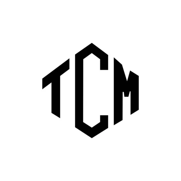 Çokgen Şekilli Tcm Harf Logosu Tasarımı Tcm Çokgen Küp Şeklinde — Stok Vektör