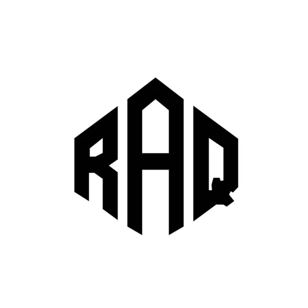 Raq Letter Logo Design Polygon Shape Raq Polygon Cube Shape — Διανυσματικό Αρχείο