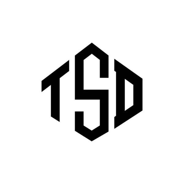 Çokgen Şekilli Tsd Mektup Logosu Tasarımı Tsd Çokgen Küp Şeklinde — Stok Vektör