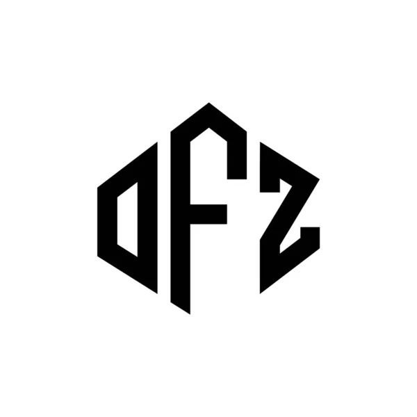Ofz Logo Ontwerp Met Polygon Vorm Ofz Polygon Kubus Vorm — Stockvector