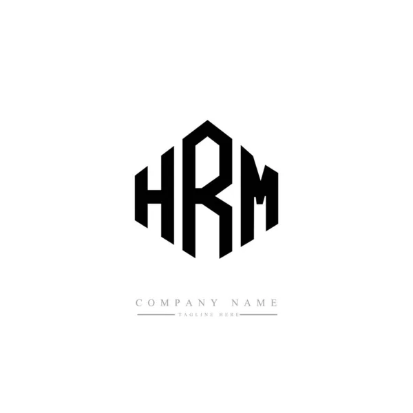Hrm Letter Logo Design Polygon Shape Hrm Polygon Cube Shape —  Vetores de Stock
