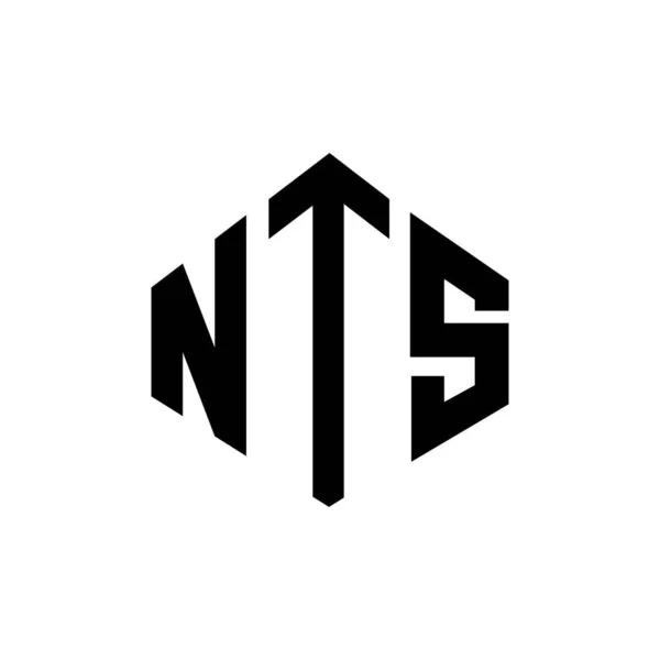 Nts Letter Logo Design Polygon Shape Nts Polygon Cube Shape — Stok Vektör