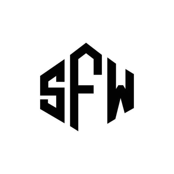 Sfw Letter Logo Design Polygon Shape Sfw Polygon Cube Shape — Vettoriale Stock