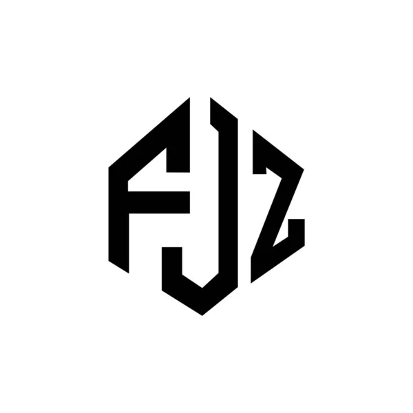 Fjz Letter Logo Design Polygon Shape Fjz Polygon Cube Shape — Image vectorielle