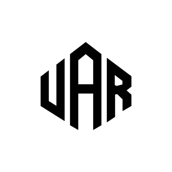 Çokgen Şekilli Uar Harf Logosu Tasarımı Uar Çokgen Küp Şeklinde — Stok Vektör