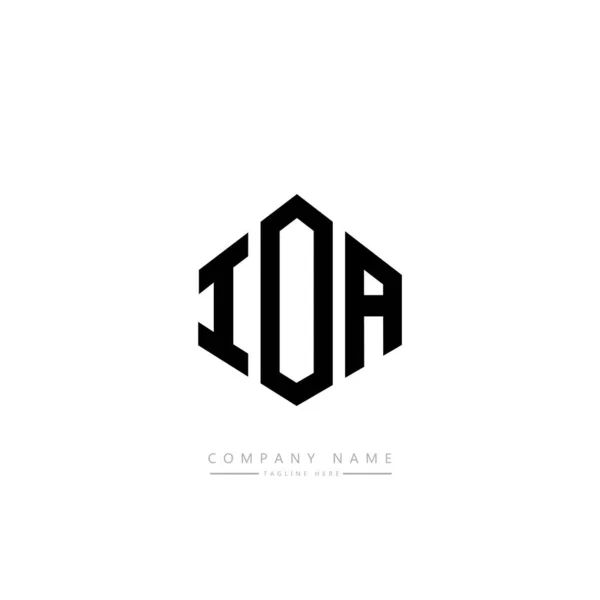 Ioa文字のロゴデザインは多角形です キューブ形のロゴデザイン 六角形ベクトルロゴテンプレート白と黒の色 モノグラム ビジネスや不動産のロゴ — ストックベクタ