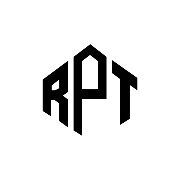 Rpt Letter Logo Ontwerp Met Polygon Vorm Rpt Polygon Kubus — Stockvector