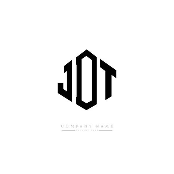 Jdt Letter Logo Design Polygon Shape Jdt Polygon Cube Shape — Stockvektor