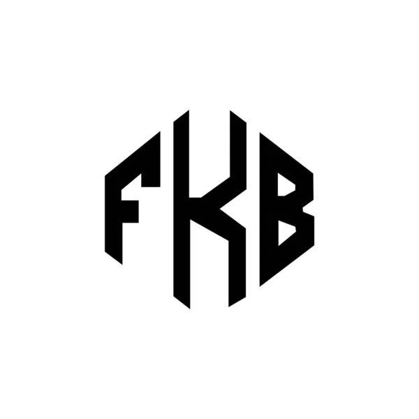 Fkb Letter Logo Design Polygon Shape Fkb Polygon Cube Shape — Stock Vector