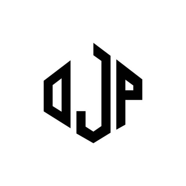 Ojp Letter Logo Design Polygon Shape Ojp Polygon Cube Shape — ストックベクタ